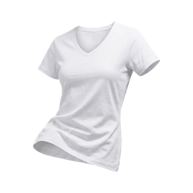 T-SHIRT COL V REGULAR FEMME – JHK – TSRLCMFP — couleur Blanc